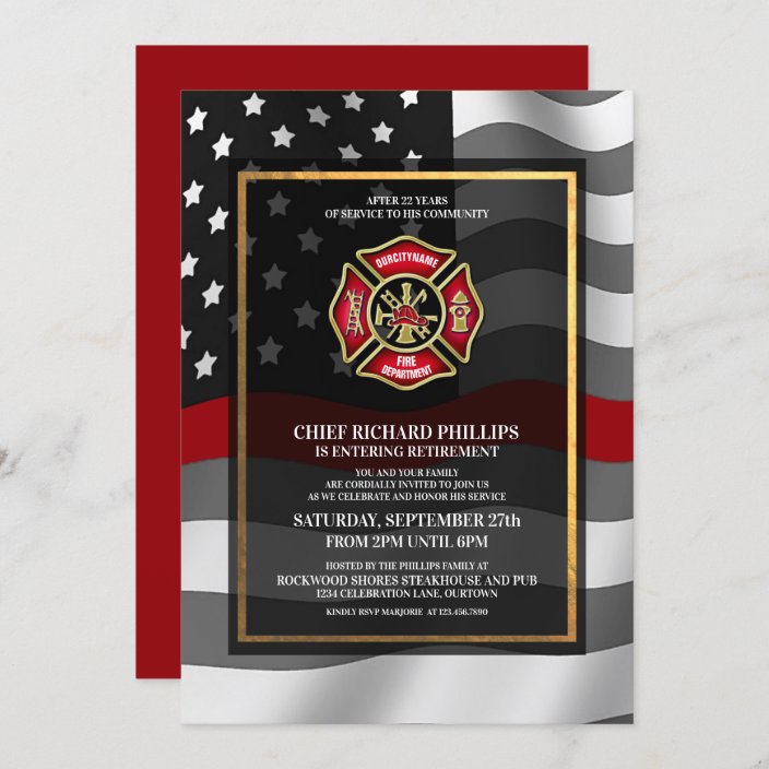 Firefighter Retirement Party Invitation | Zazzle.com