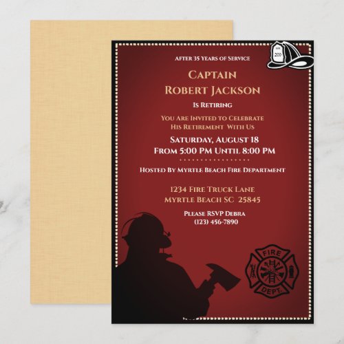 Firefighter Retirement Party Invitation