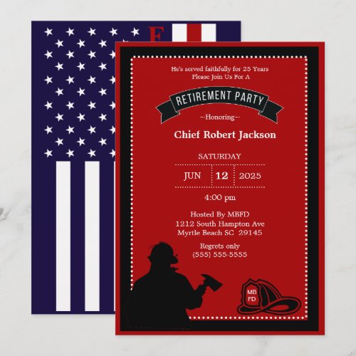 Firefighter Retirement Party Invitation