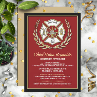 Firefighter Retirement Party Invitation
