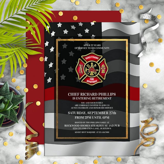 Firefighter Retirement Party Invitation (Creator Uploaded)