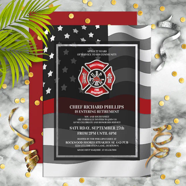 Firefighter Retirement Party Invitation | Zazzle