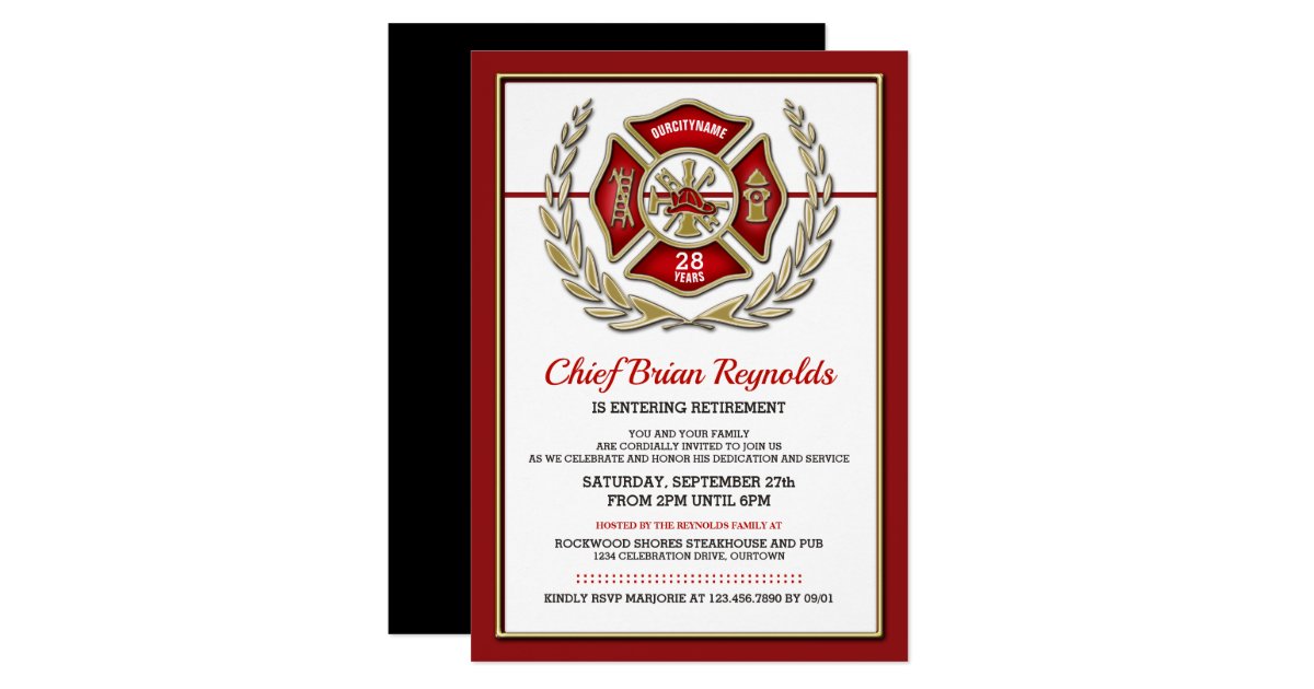 Firefighter Retirement Party Invitation | Zazzle.com