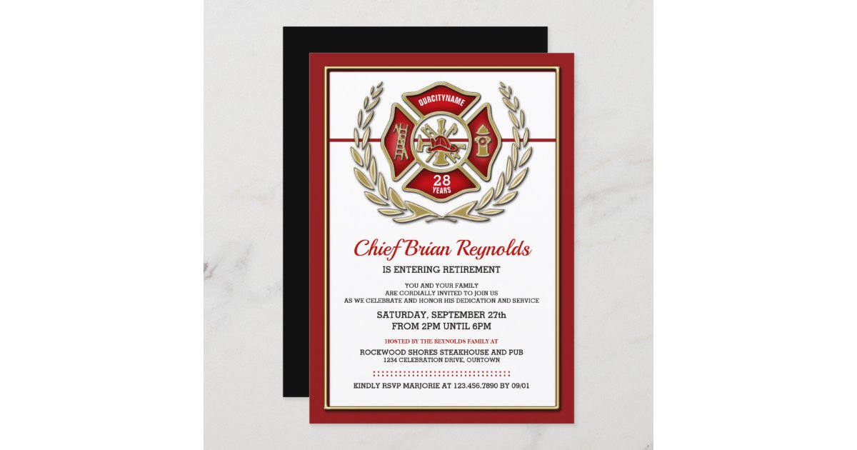 Firefighter Retirement Party Invitation | Zazzle.com