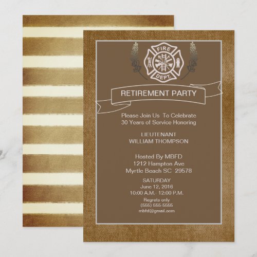 Firefighter Retirement Party Invitation