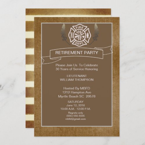 Firefighter Retirement Party Invitation