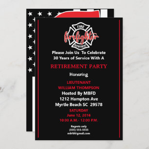Firefighter Retirement Party Invitation