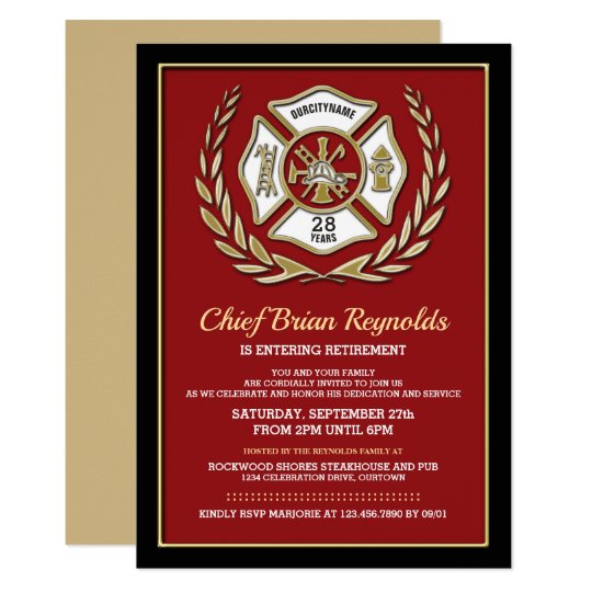 Firefighter Retirement Party Invitation | Zazzle.com