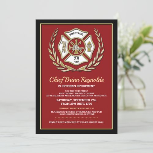 Firefighter Retirement Party Invitation