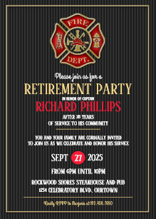firefighter retirement invitations zazzle