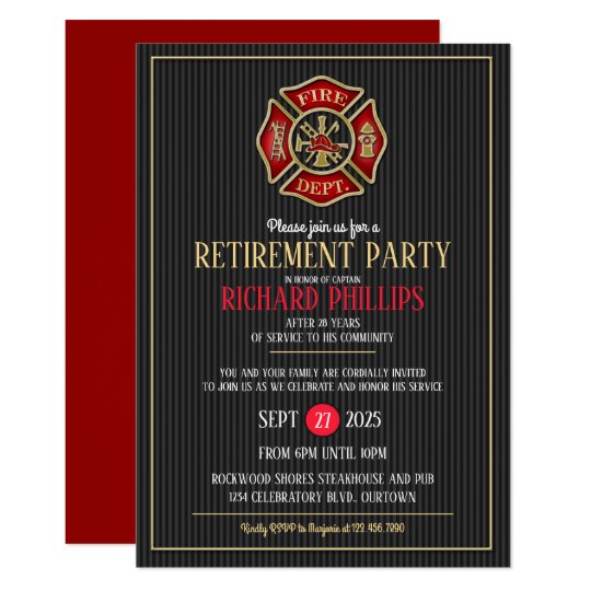 Firefighter Retirement Party Invitations Zazzle Com