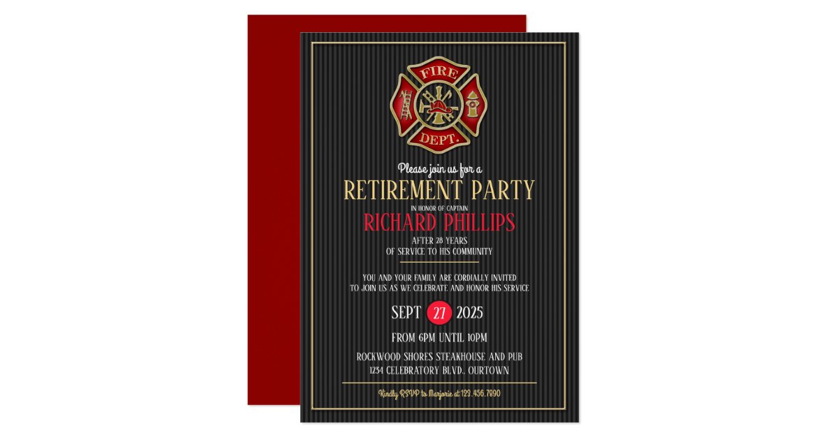 firefighter retirement party invitations zazzle com how to design my own wedding invitations