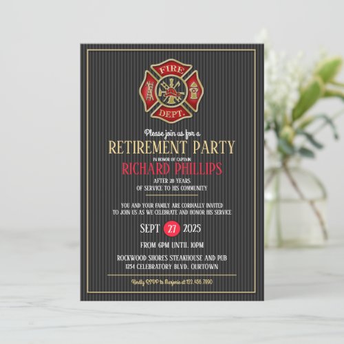 Firefighter Retirement Party Invitations