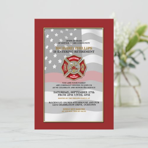 Firefighter Retirement Party Invitations