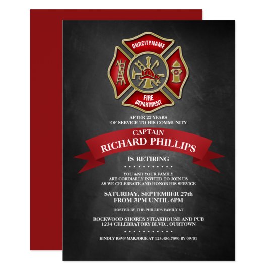 Firefighter Retirement Party Invitations 1