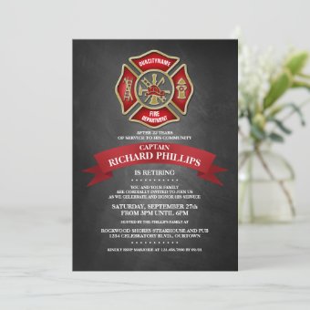 Firefighter Retirement Party Invitations | Zazzle