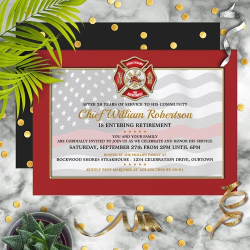 Firefighter Retirement Party Invitations