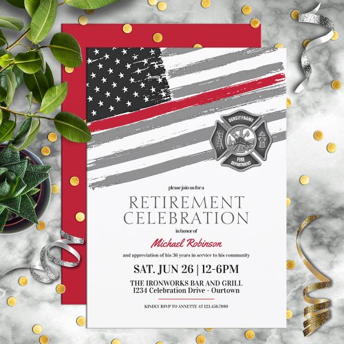 Firefighter Retirement Party Invitations