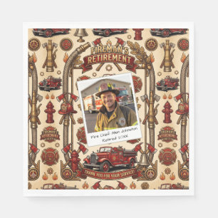 Firefighter Retirement Party Photo Template Napkins