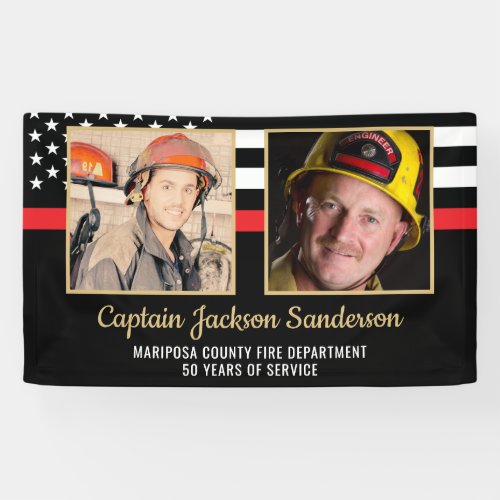 Firefighter Retirement Party Red Line Flag 2 Photo