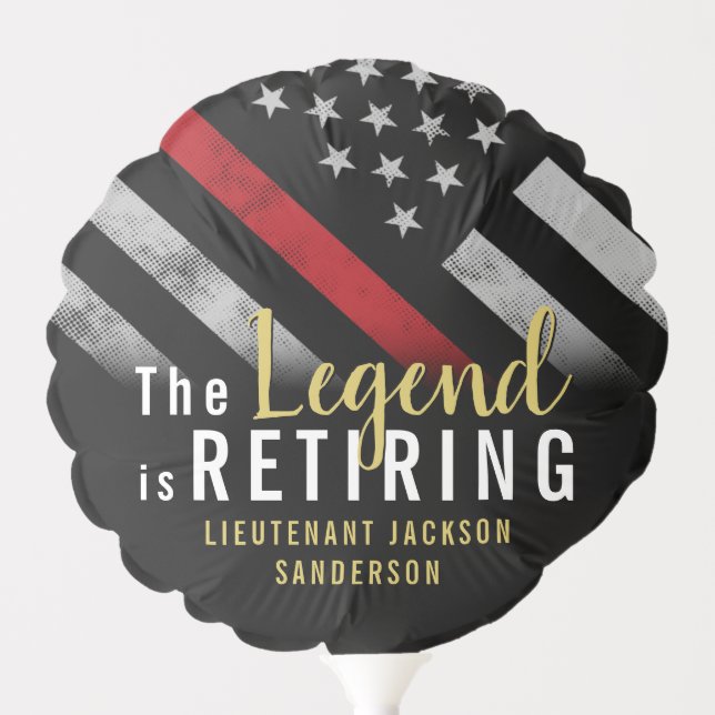 Firefighter Retirement Party Red Line Flag Fireman Balloon (Front)