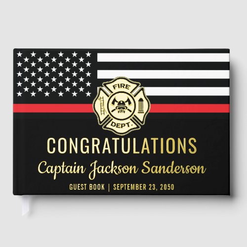 Firefighter Retirement Party Red Line Flag Fireman