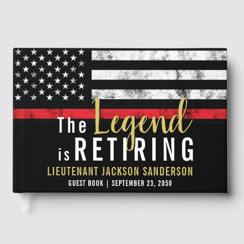 Firefighter Retirement Party Red Line Flag Fireman