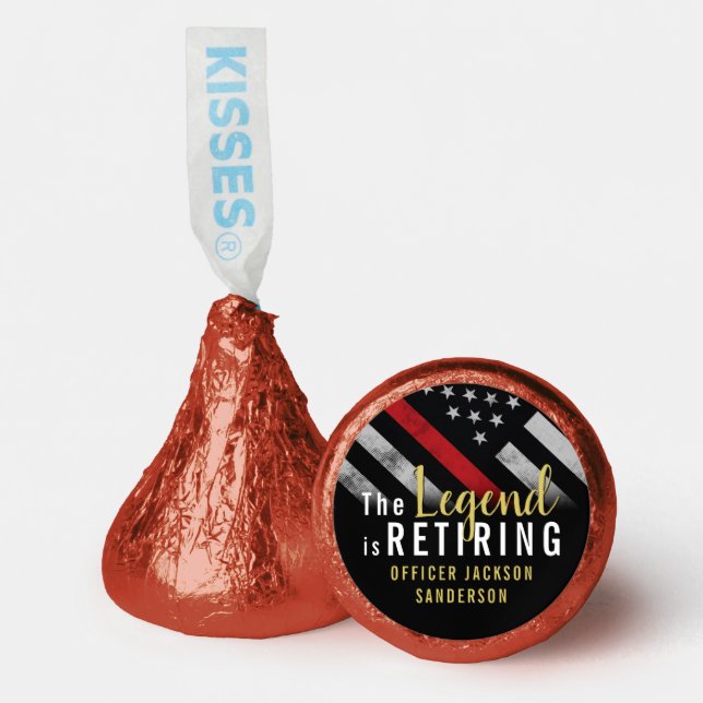 Firefighter Retirement Party Red Line Flag Fireman Hershey®'s Kisses® (Front)