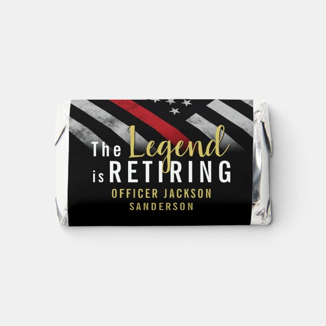 Firefighter Retirement Party Red Line Flag Fireman Hershey's Miniatures (Front)