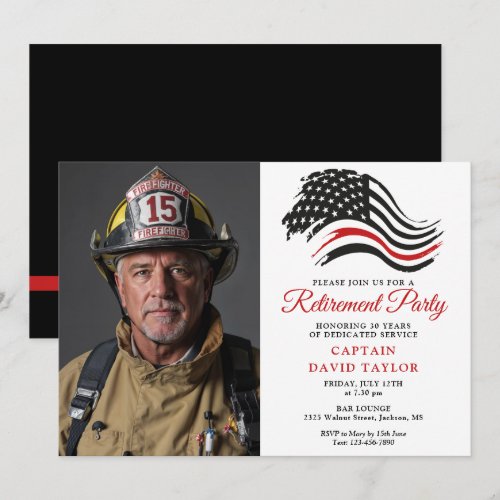 Firefighter Retirement Party Thin Red Line Photo