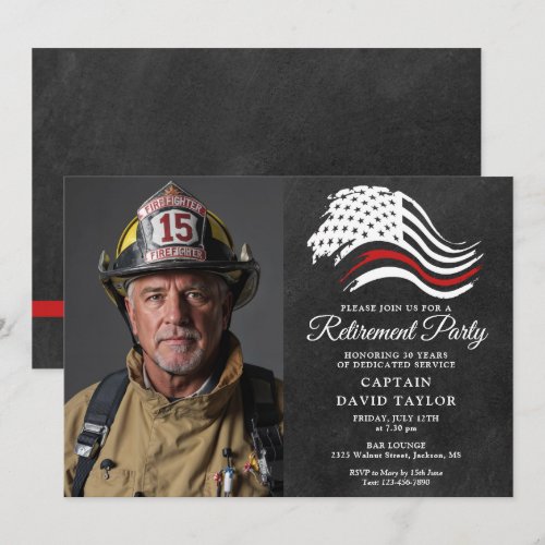 Firefighter Retirement Party Thin Red Line Photo