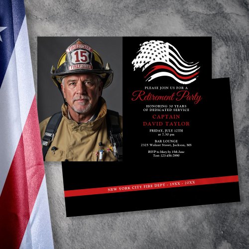 Firefighter Retirement Party Thin Red Line Photo