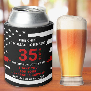 Firefighter Retirement Personalized Thin Red Line Can Cooler