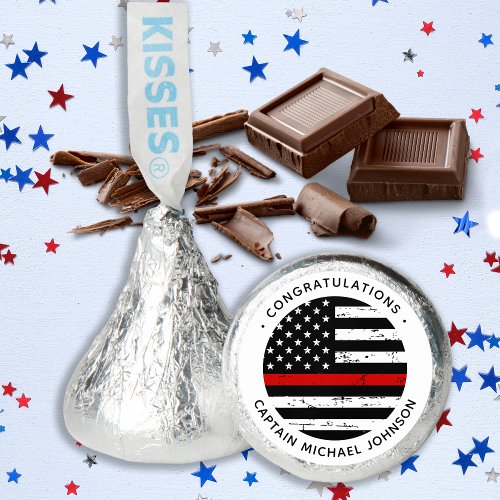 Firefighter Retirement Personalized Thin Red Line Hersheys Kisses