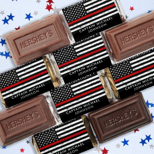 Firefighter Retirement Personalized Thin Red Line Hersheys Miniatures