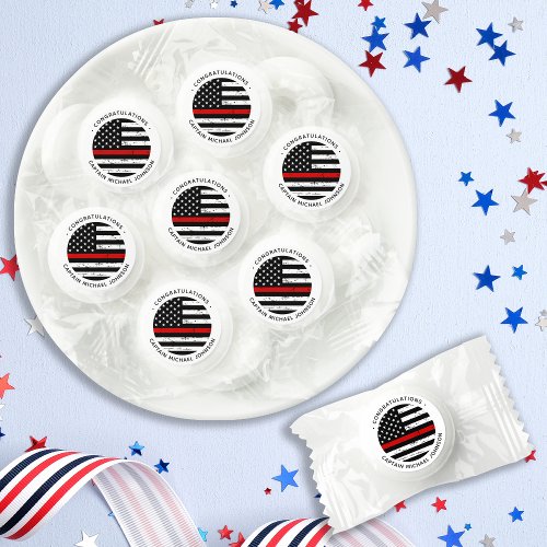 Firefighter Retirement Personalized Thin Red Line  Life Saver Mints