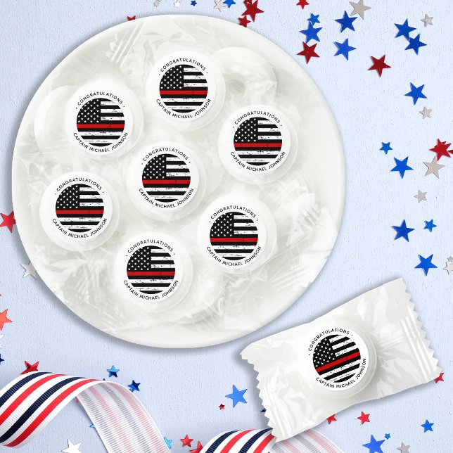 Firefighter Retirement Personalized Thin Red Line  Life Saver® Mints (Creator Uploaded)