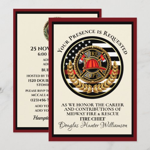 Firefighter Retirement / Recognition Invitation