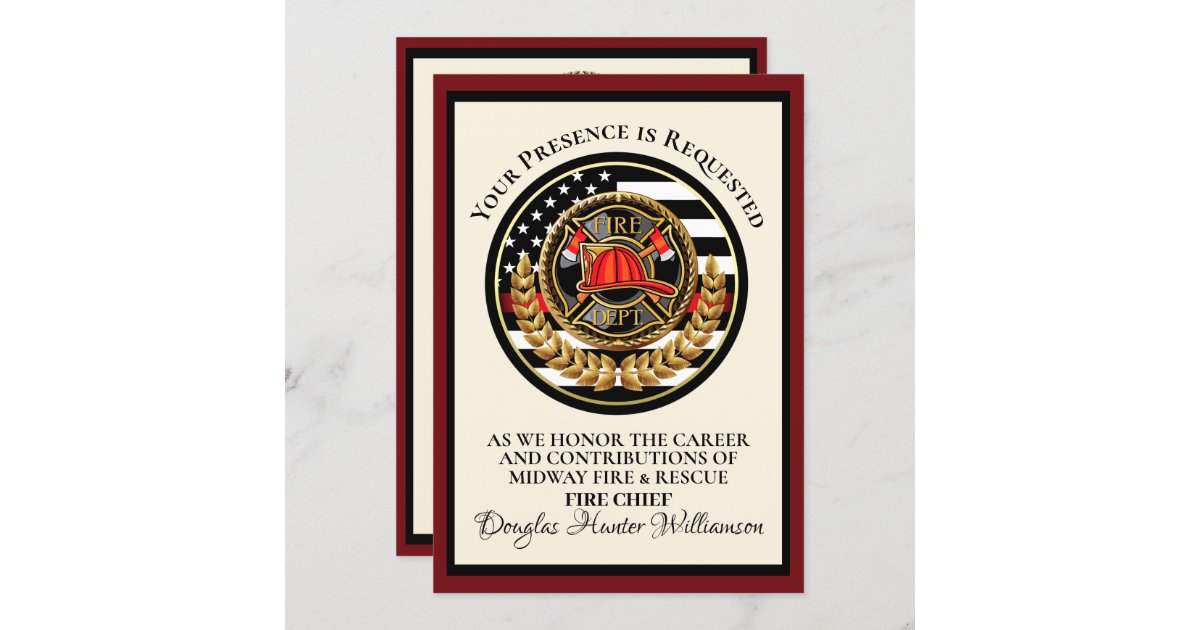 Firefighter Retirement / Recognition Invitation | Zazzle