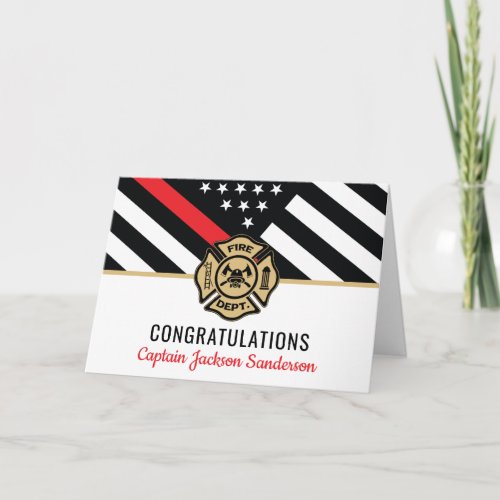 Firefighter Retirement Red Line Flag Congrats Card