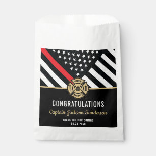 Firefighter Retirement Red Line Flag Congrats Favor Bag