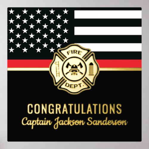 Firefighter Retirement Red Line Flag Congrats