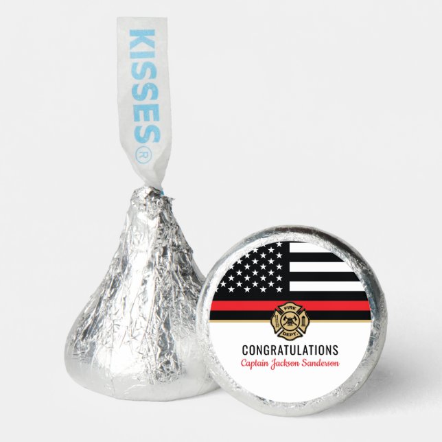 Firefighter Retirement Red Line Flag Congrats Hershey®'s Kisses® (Front)