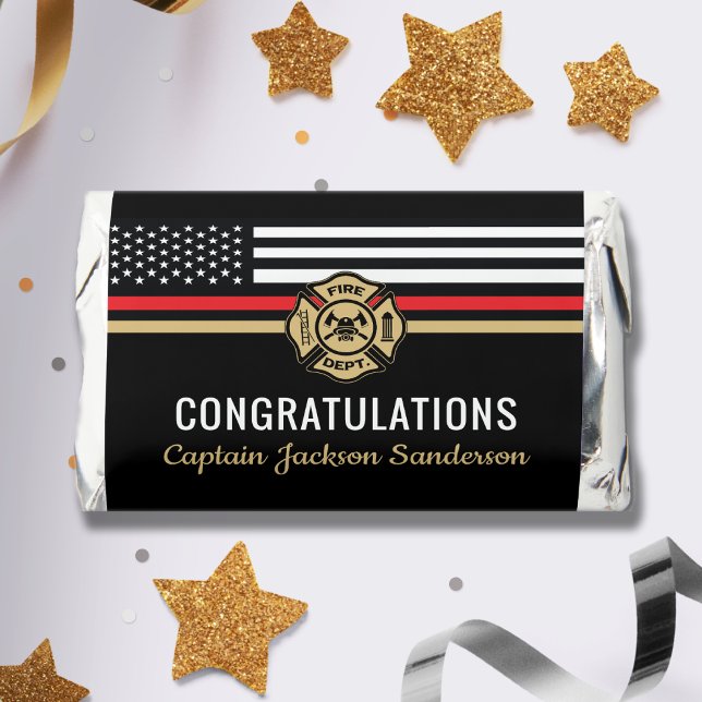 Firefighter Retirement Red Line Flag Congrats Hershey's Miniatures (Creator Uploaded)