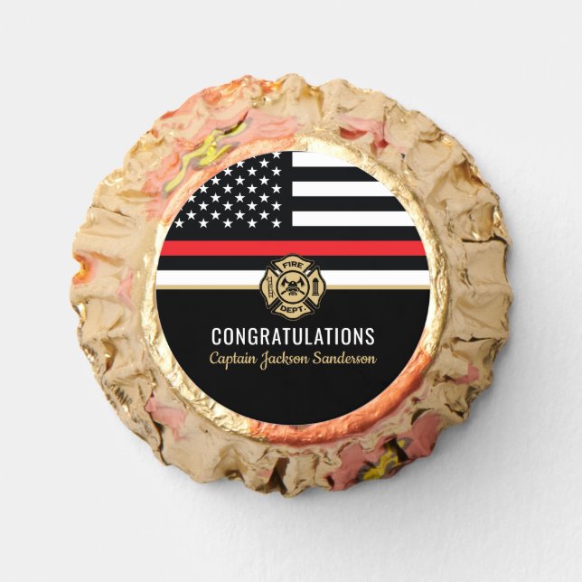 Firefighter Retirement Red Line Flag Congrats Reese's Peanut Butter Cups (Front)