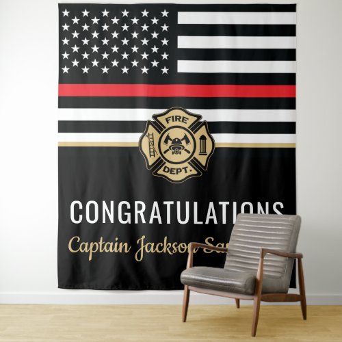 Firefighter Retirement Red Line Flag Congrats
