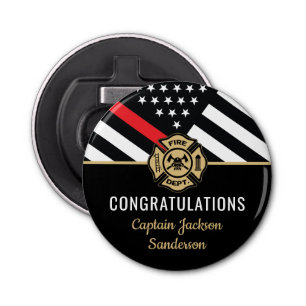 Firefighter Retirement Red Line Flag Fireman Bottle Opener