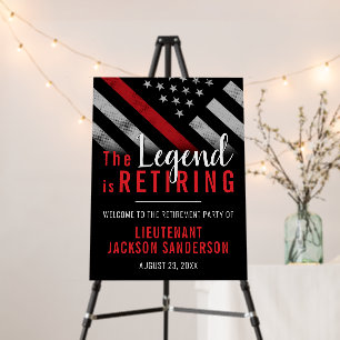 Firefighter Retirement Red Line Flag Fireman Foam Board