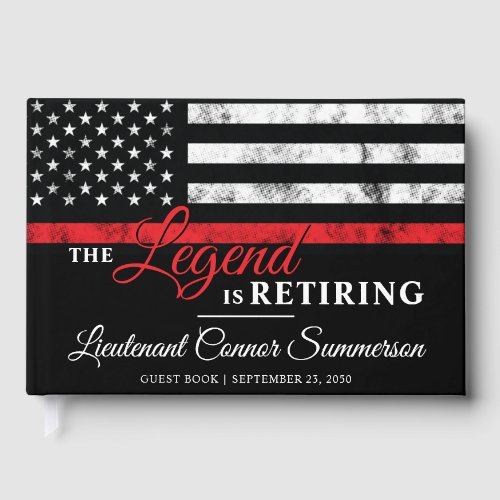 Firefighter Retirement Red Line Flag Fireman