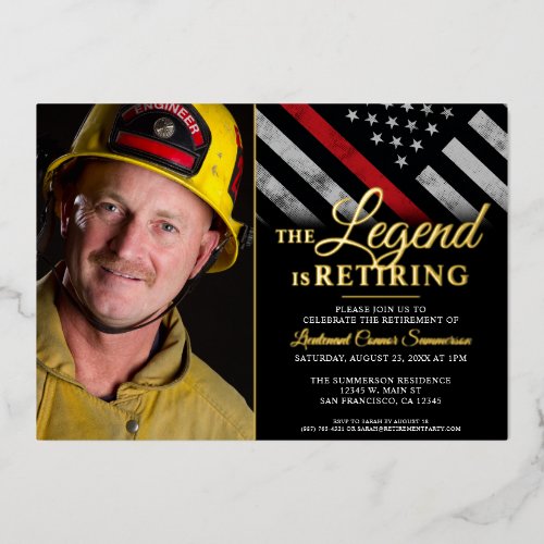 Firefighter Retirement Red Line Flag Fireman Photo